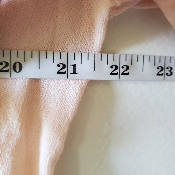 Modern Soul Comfort Yarn Twin Set 3/4 Sleeve Top Open Vest Peach Womens Size M - Picture 5 of 10